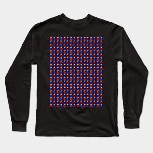 Yin Yang Design - Red-Blue Color Pattern Long Sleeve T-Shirt